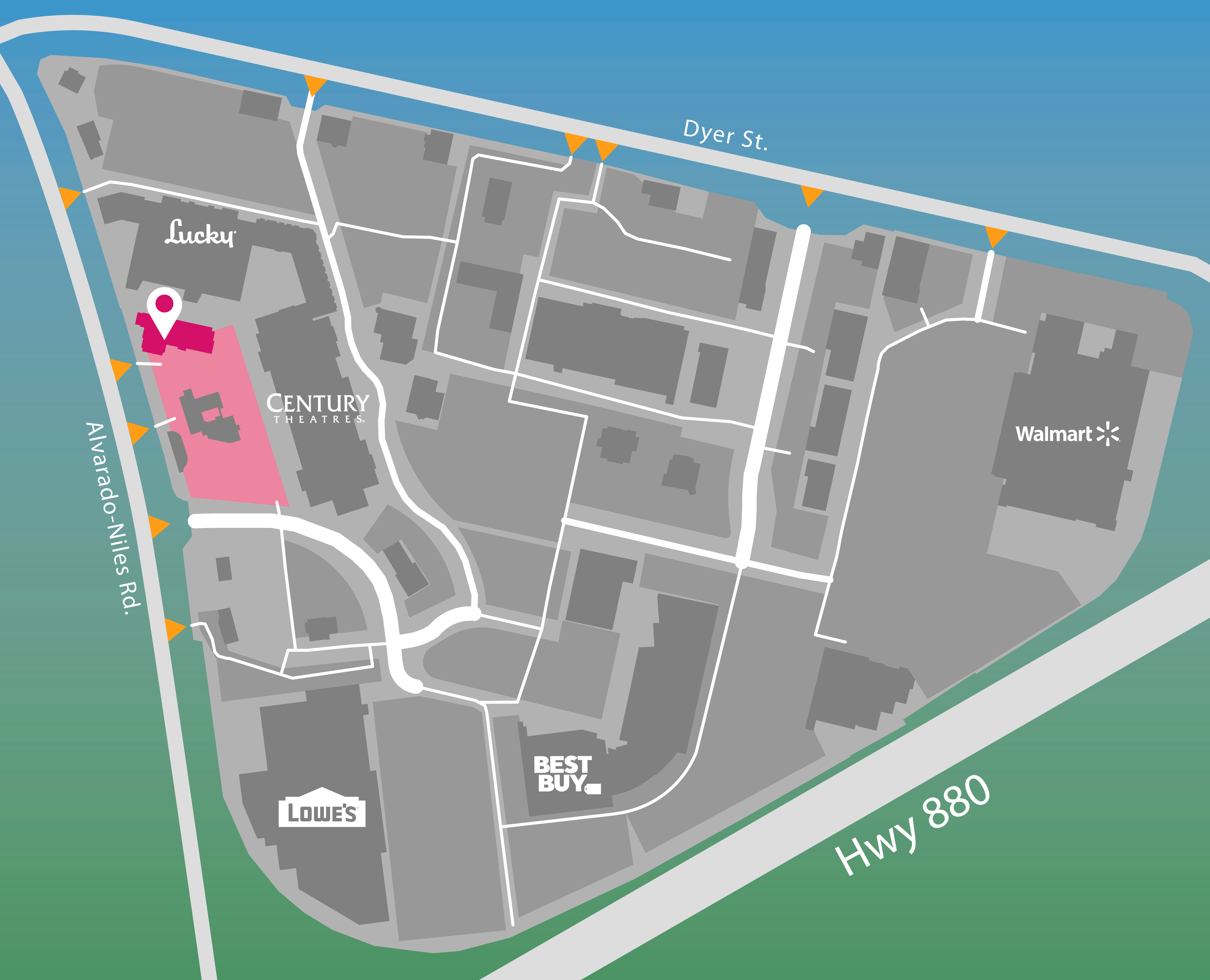 Parking map of Hampton Inn.